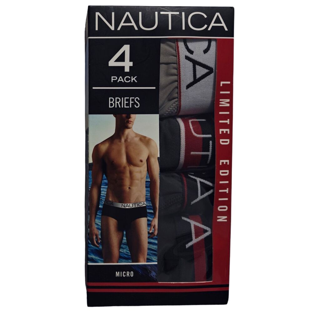 NEW Nautica Men's Micro Briefs Underwear 4 Pack Limited Edition S Small